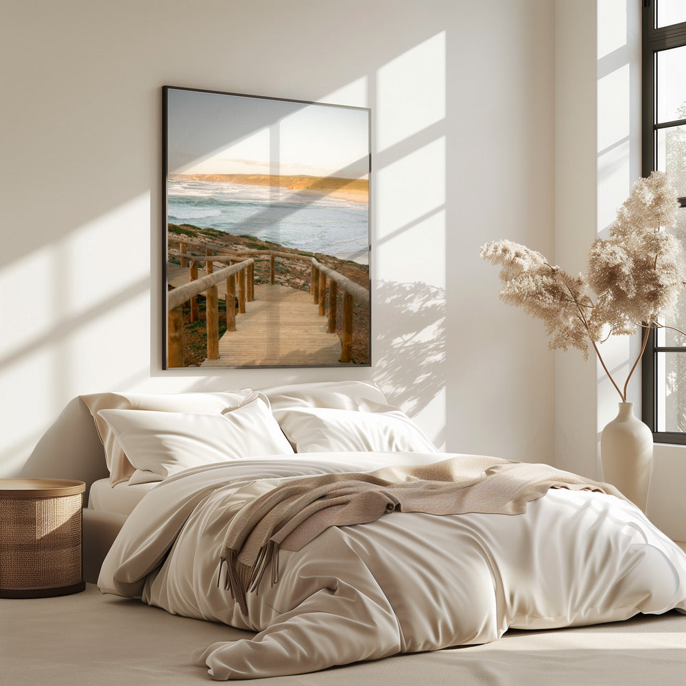 Ruhige Küstenlandschaft bei Sonnenuntergang | Poster
