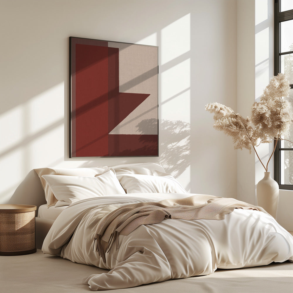 Rote geometrische Komposition | Poster