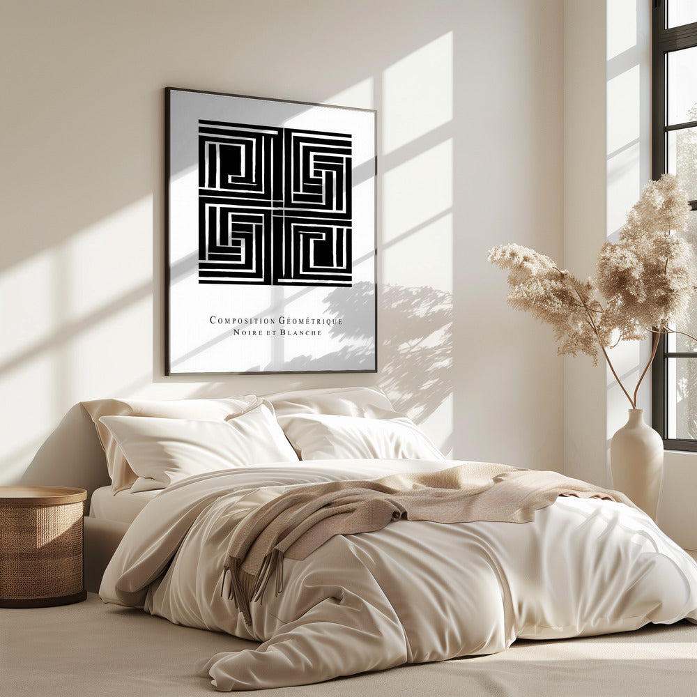 Komposition Géométrique Noire et Blanche | Poster