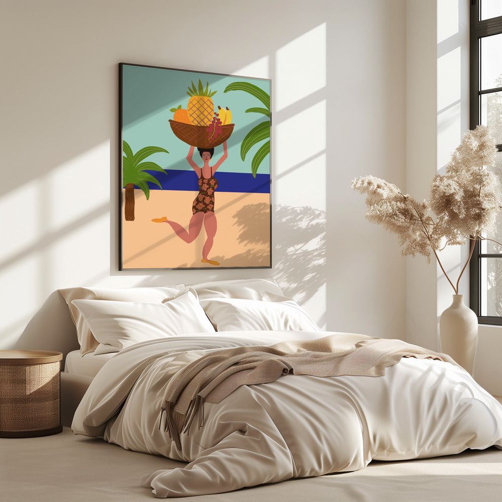 Tropische Früchte am Strand | Poster