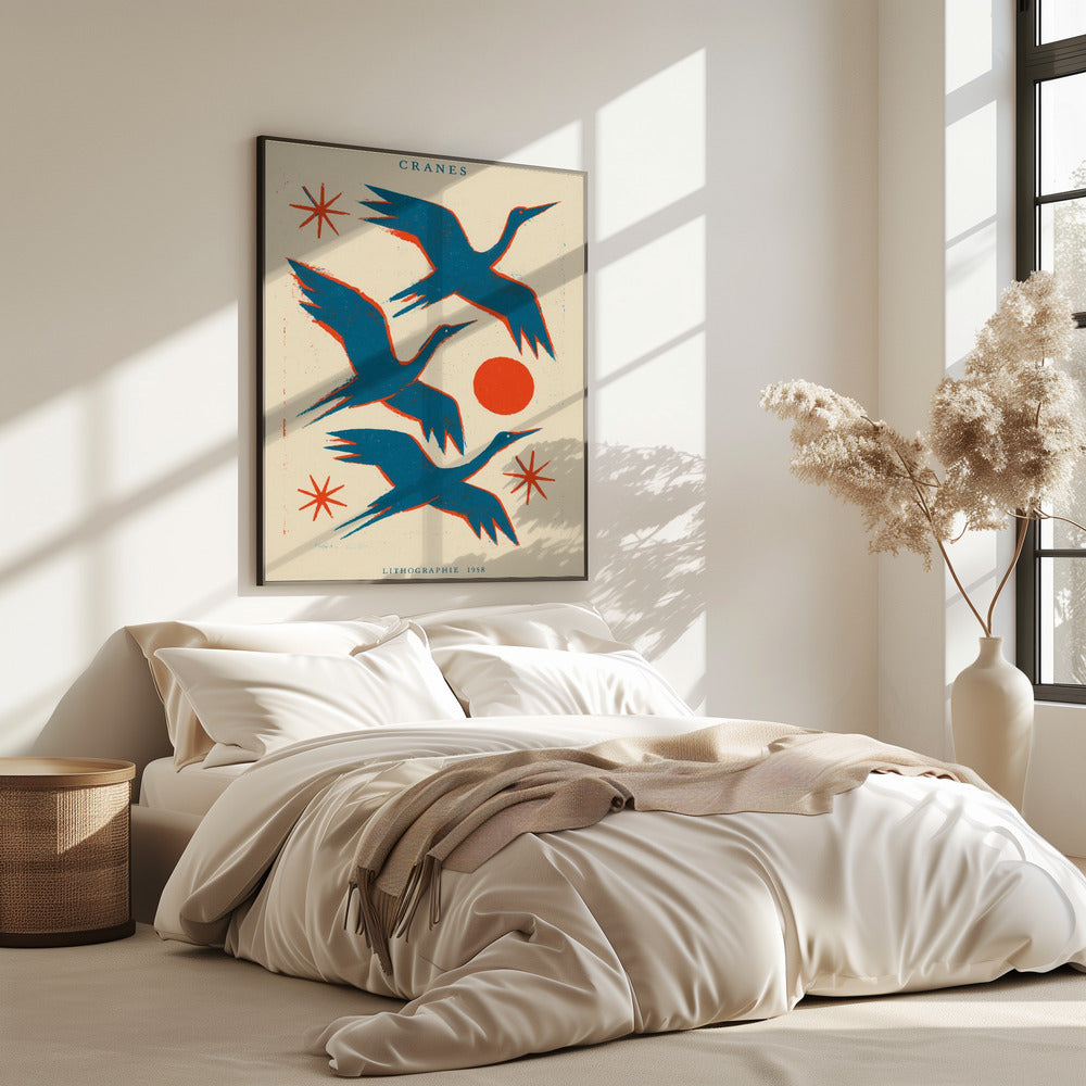 Kraniche Lithographie | Poster
