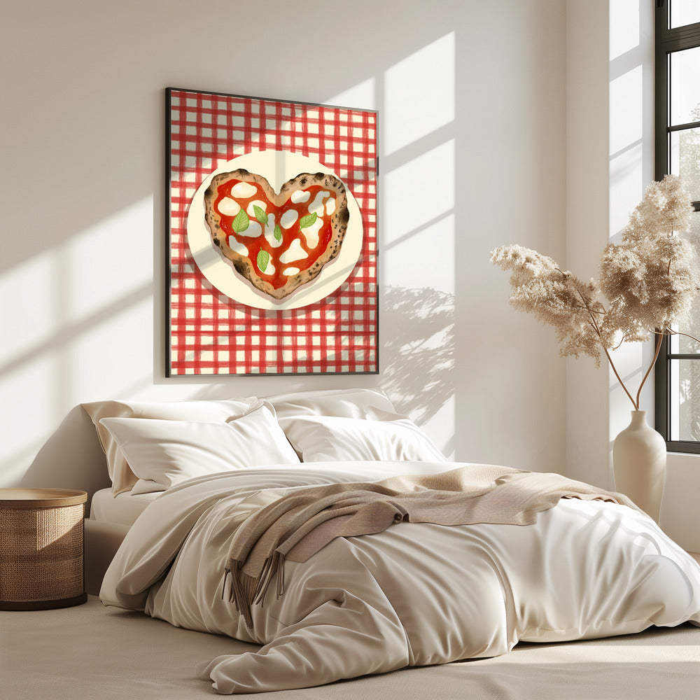 Pizza Herz kariert | Poster