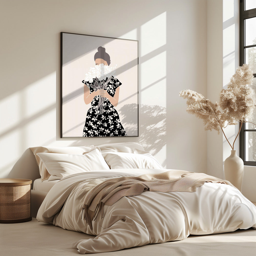 Mädchen mit Blumenstrauß | Poster