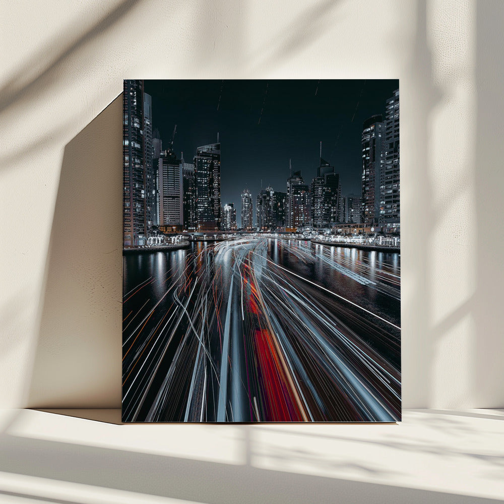Stau im Dubai-Kanal | Leinwand