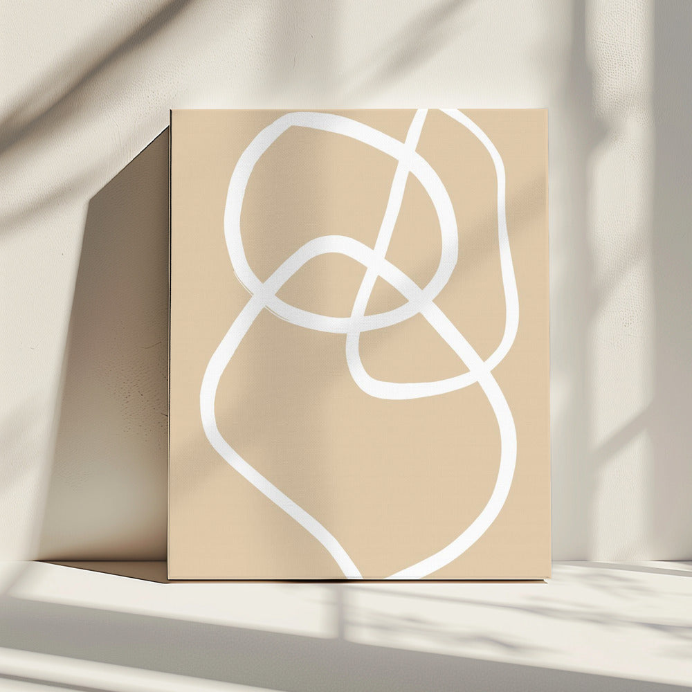 Beige Linien 03 | Leinwand