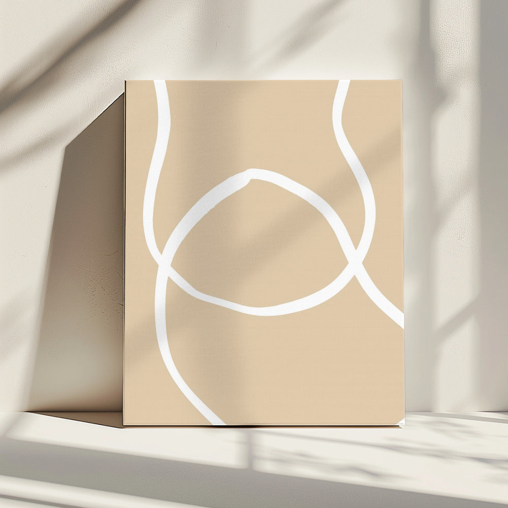 Beige Linien 04 | Leinwand