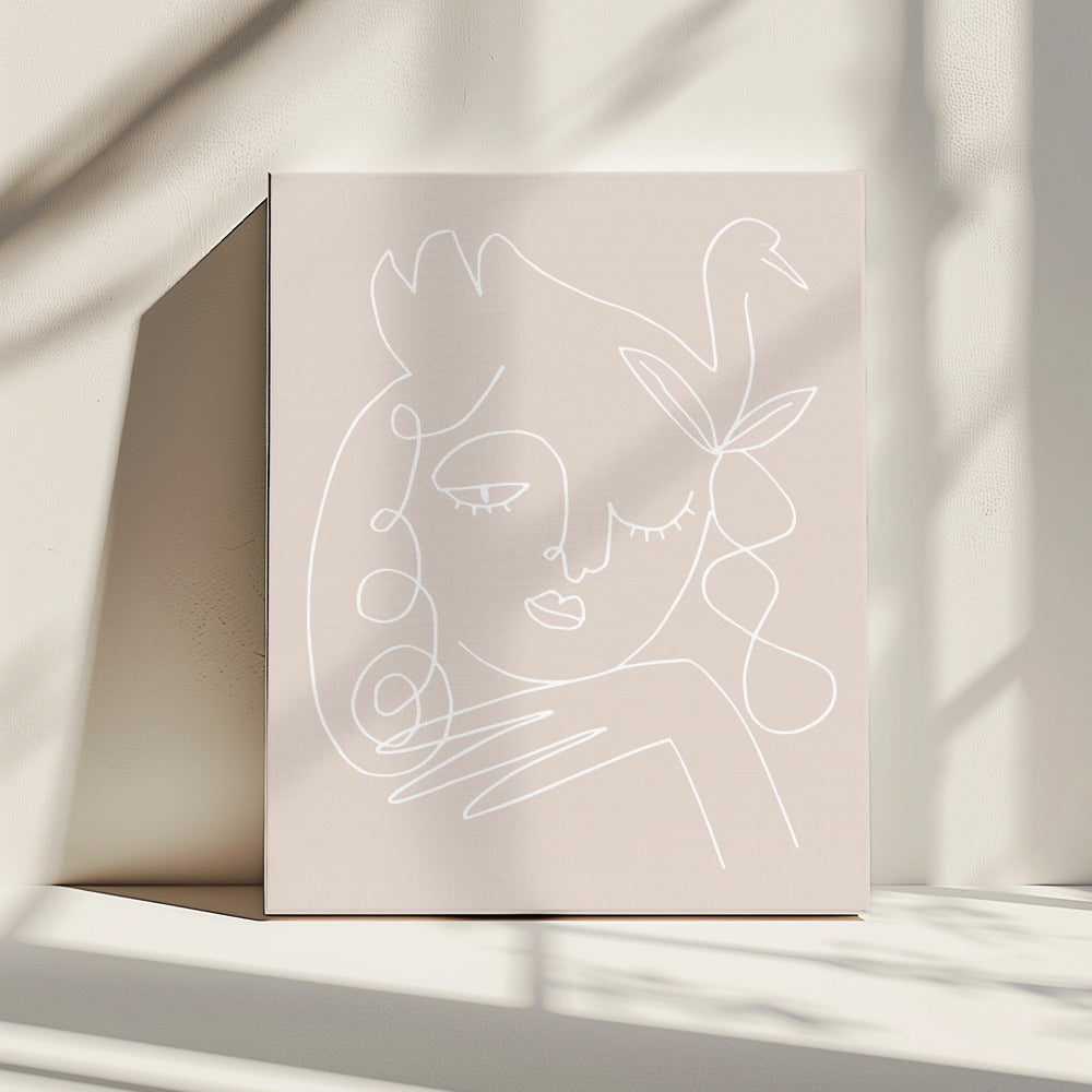Der Schwan Beige | Leinwand