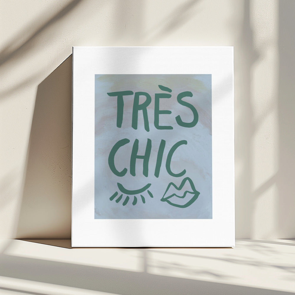 Très Chic Blauer Rahmen | Leinwand
