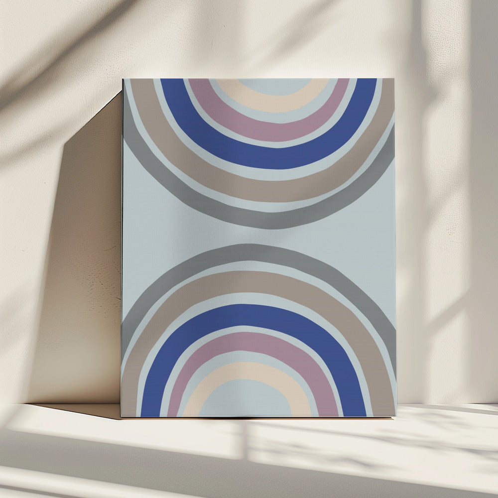 Doppelter Regenbogen Blau | Leinwand