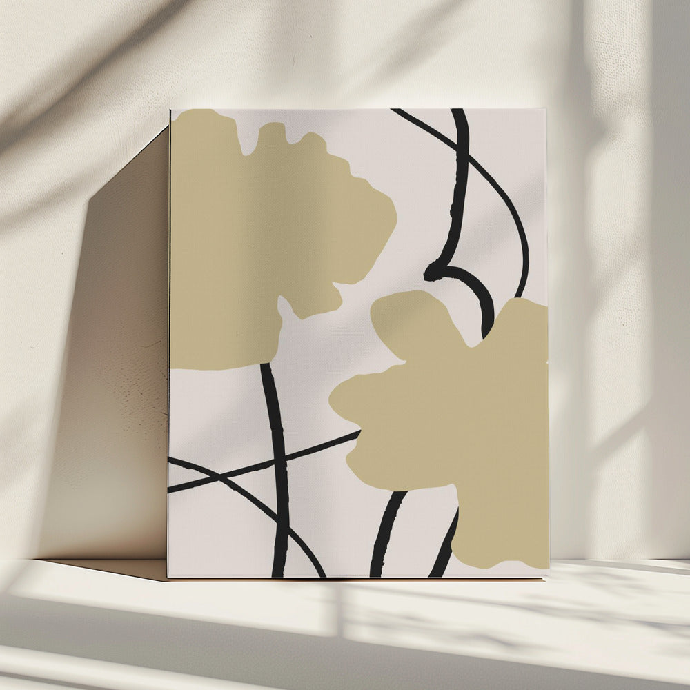 Beige Blumen 02 | Leinwand