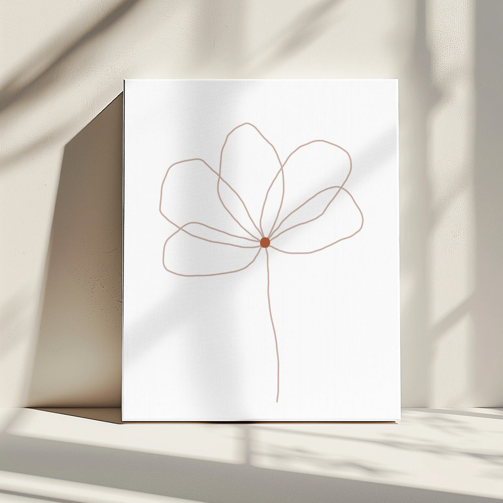 Zarte Linienblume | Leinwand