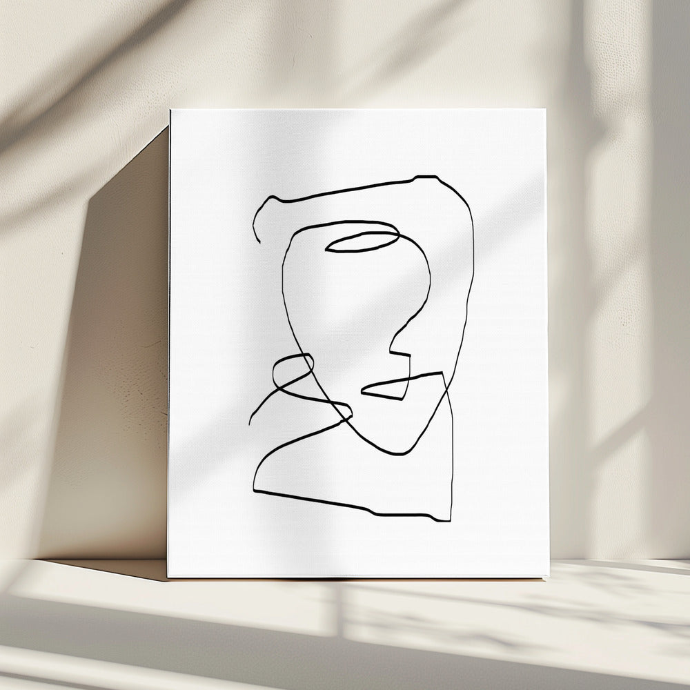 Wunderliches Liniengesicht | Leinwand