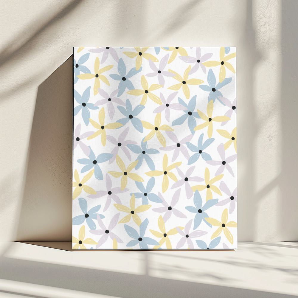 Bunte verspielte Blumen | Leinwand