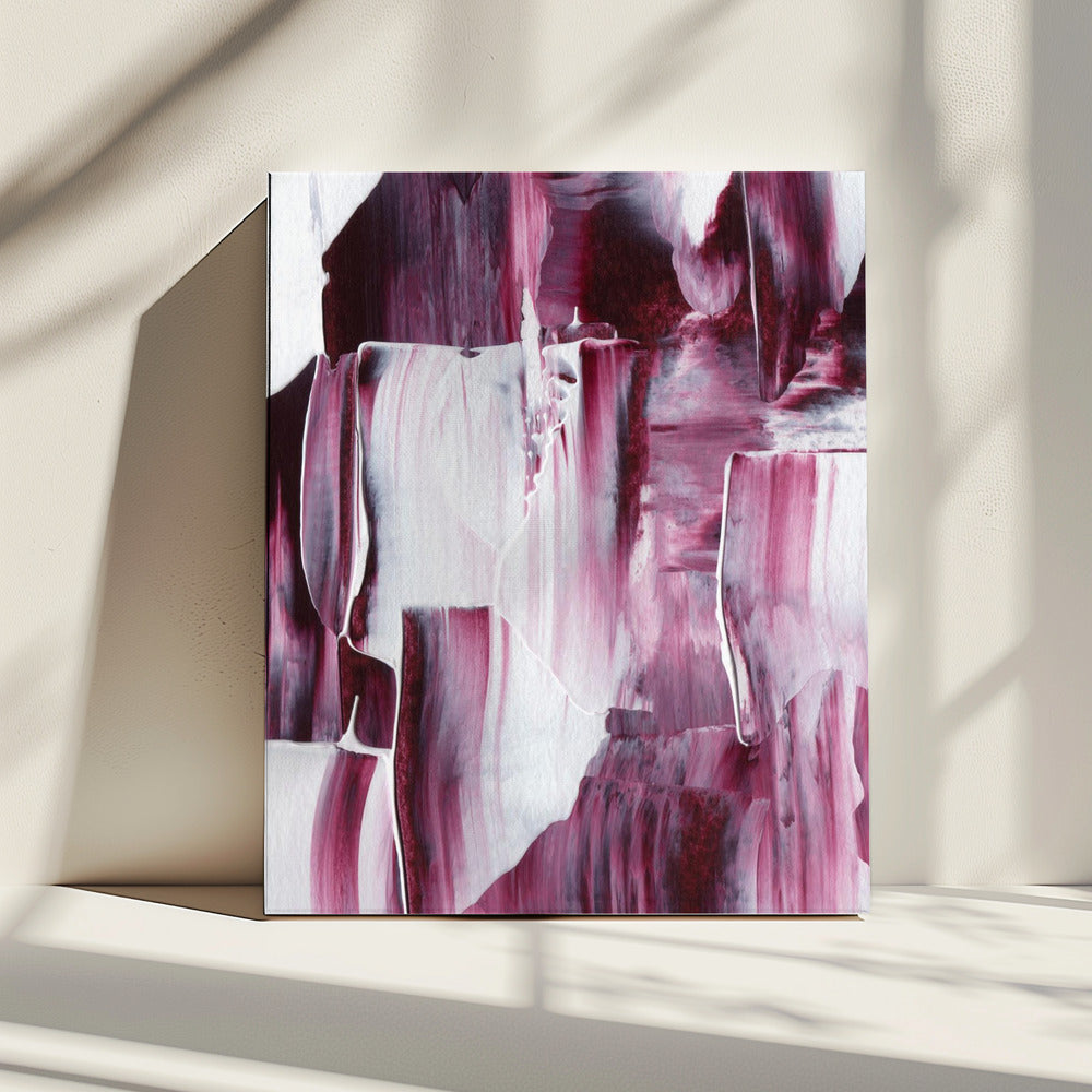 Purpurrote Pinselstriche | Leinwand