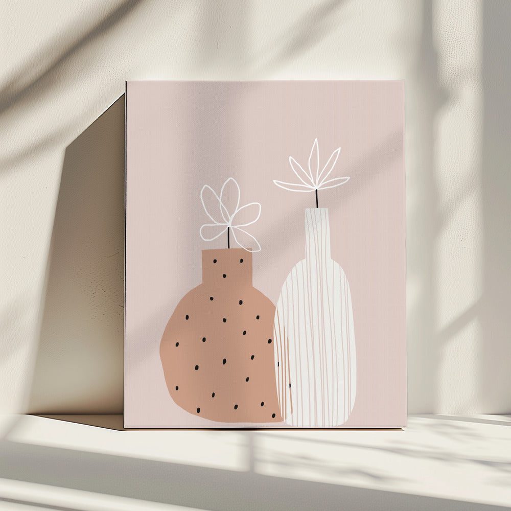 Minimalistische Zwillingsvasen | Leinwand