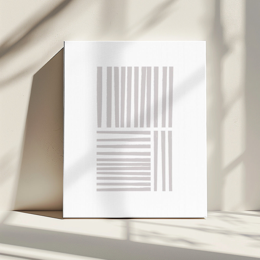 Geometrische graue Linien | Leinwand