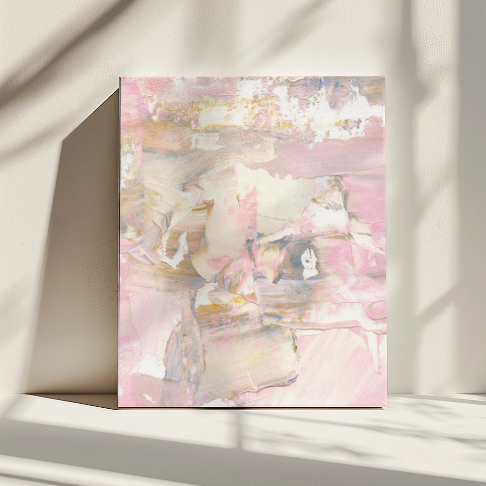 Weiche, gedämpfte rosa Pinselstriche | Leinwand