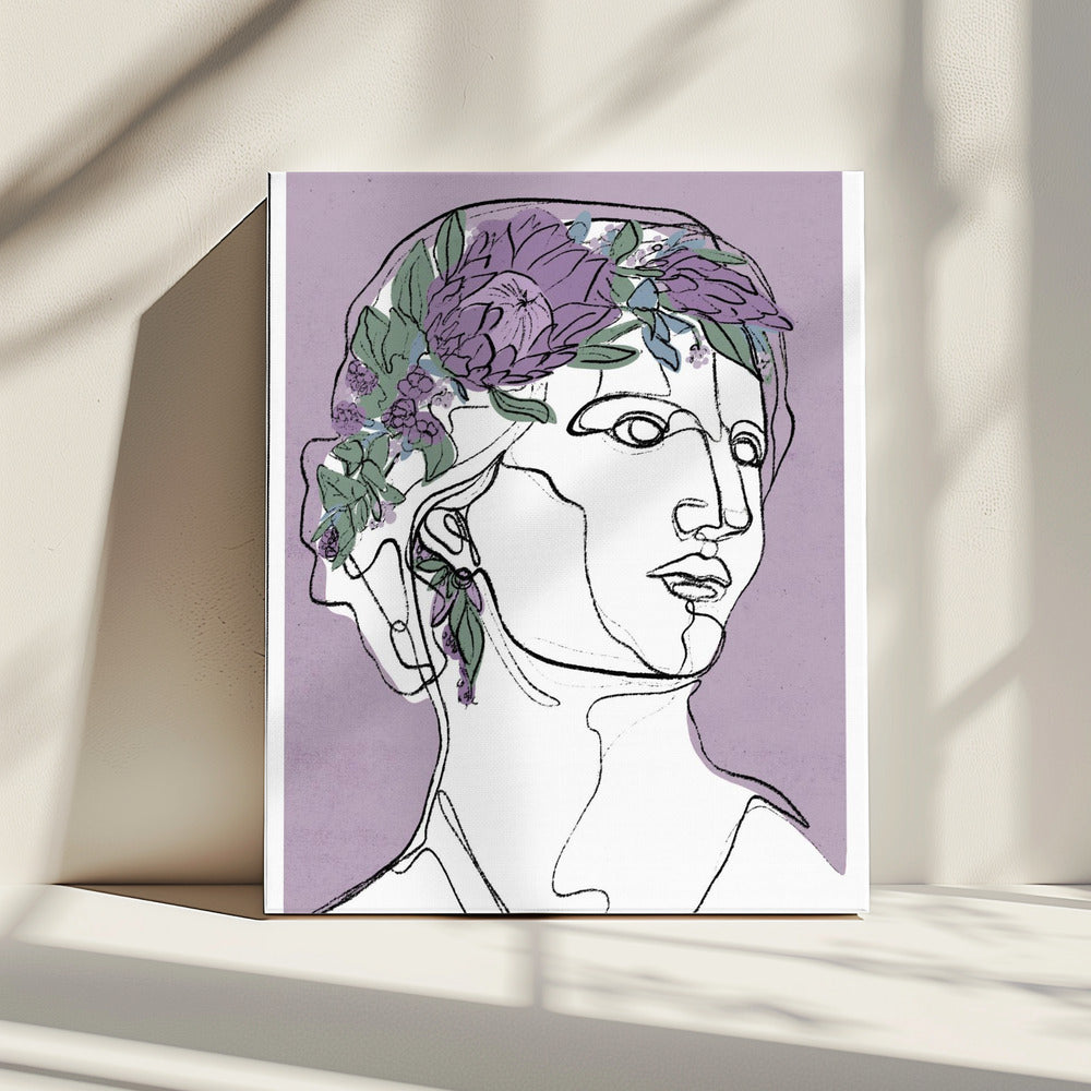 Florale Umriss-Muse | Leinwand