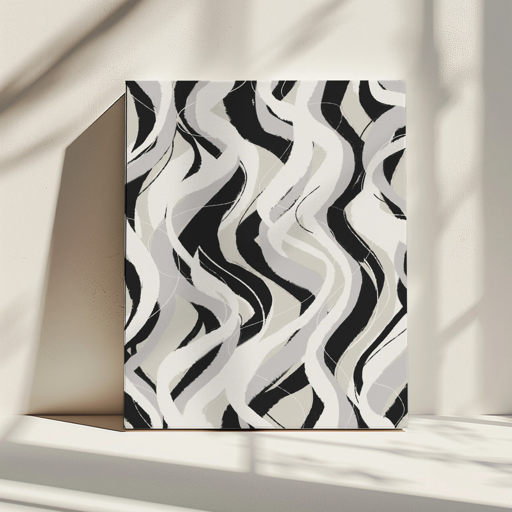 Geschwungene monochrome Wellen | Leinwand