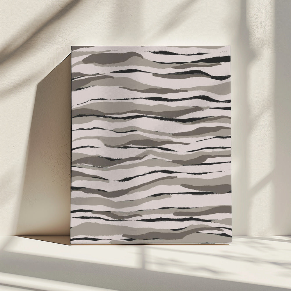 Monochrome Wellen | Leinwand