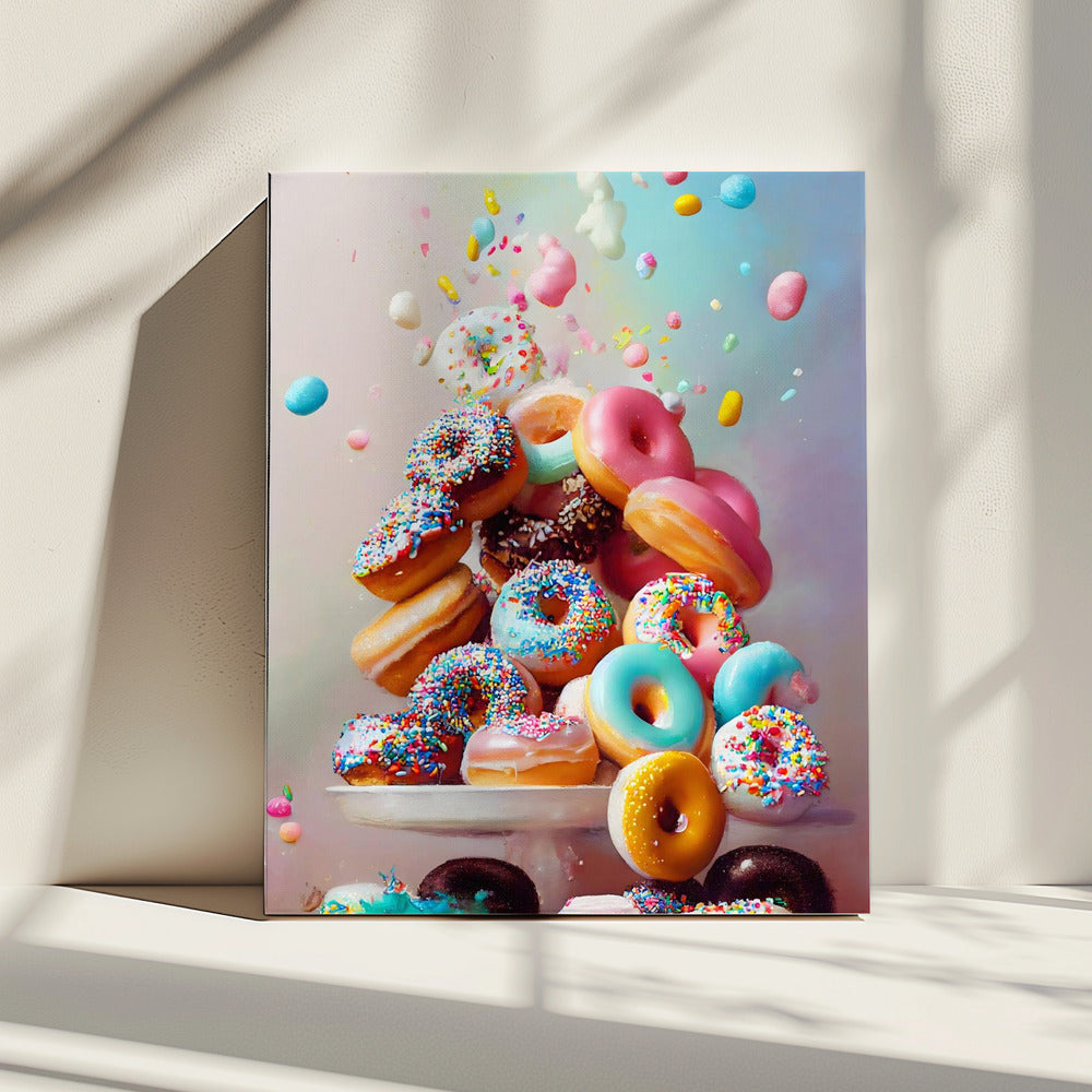 Bunte Donut-Kaskade | Leinwand