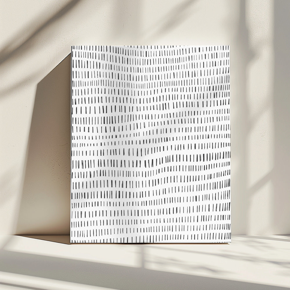 Minimalistische schwarze Linien rhythmisch angeordnet | Leinwand