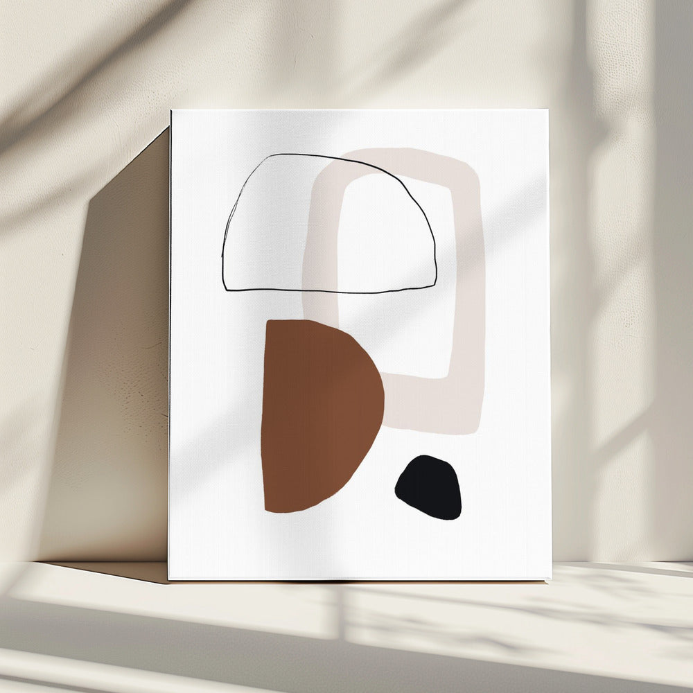Minimalistische geometrische Formen in Erdtönen | Leinwand