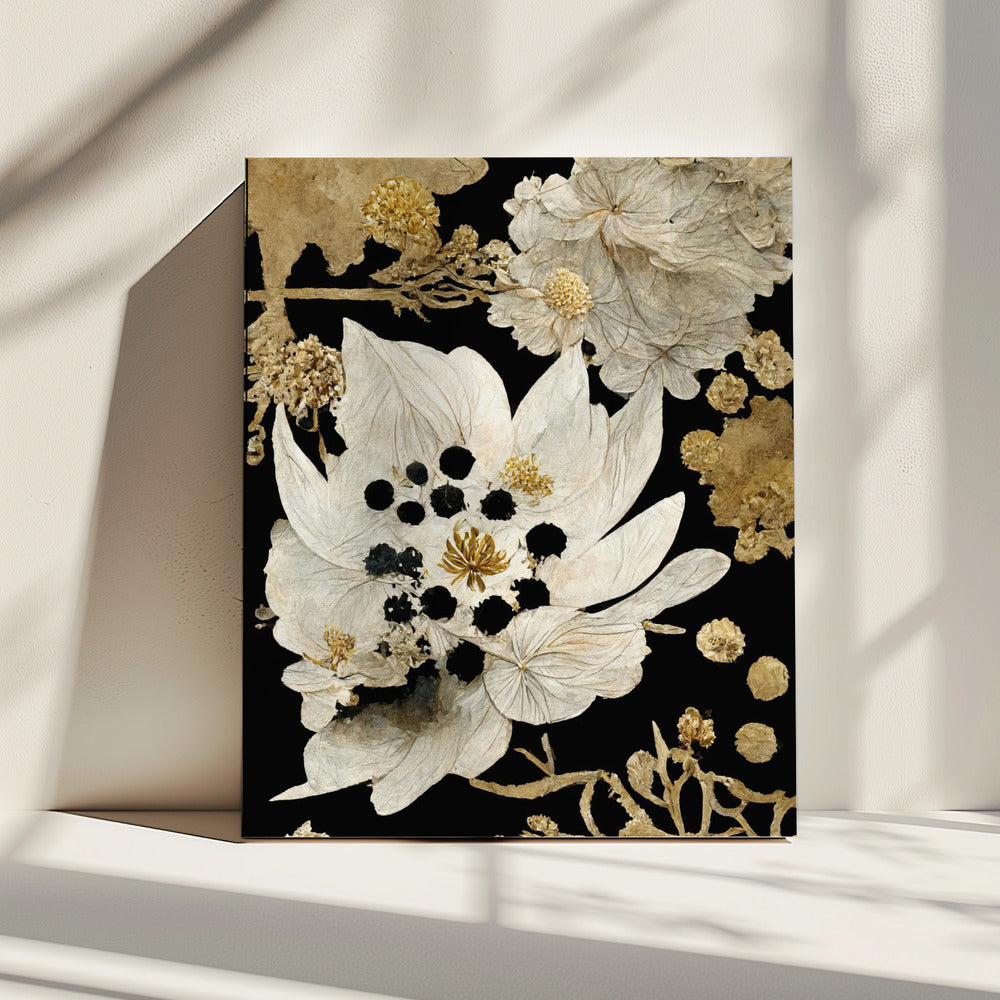Goldene Blütenblüte | Leinwand