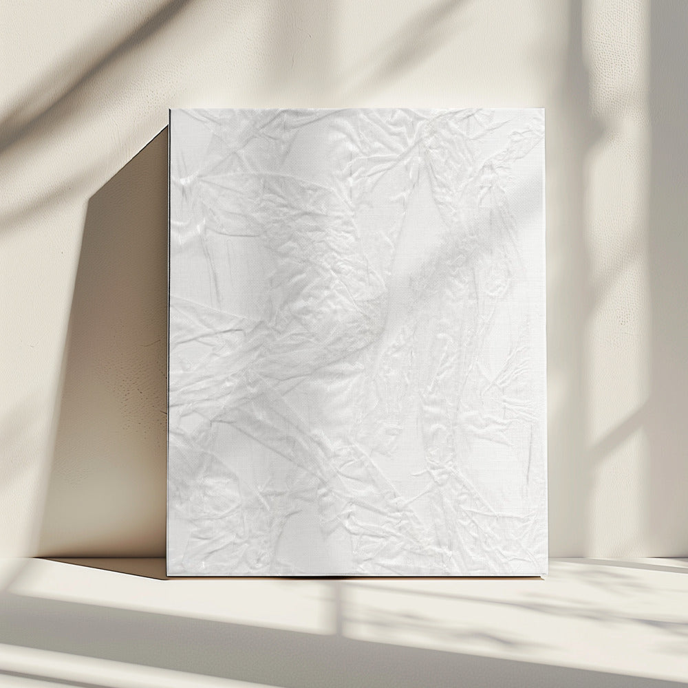 Weiße Leinwand, die zerknittertes Papier ähnelt | Leinwand