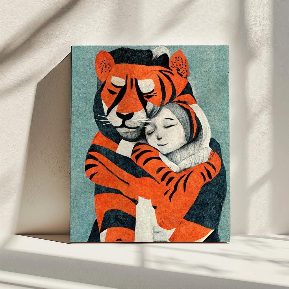 Tigerumarmung | Leinwand