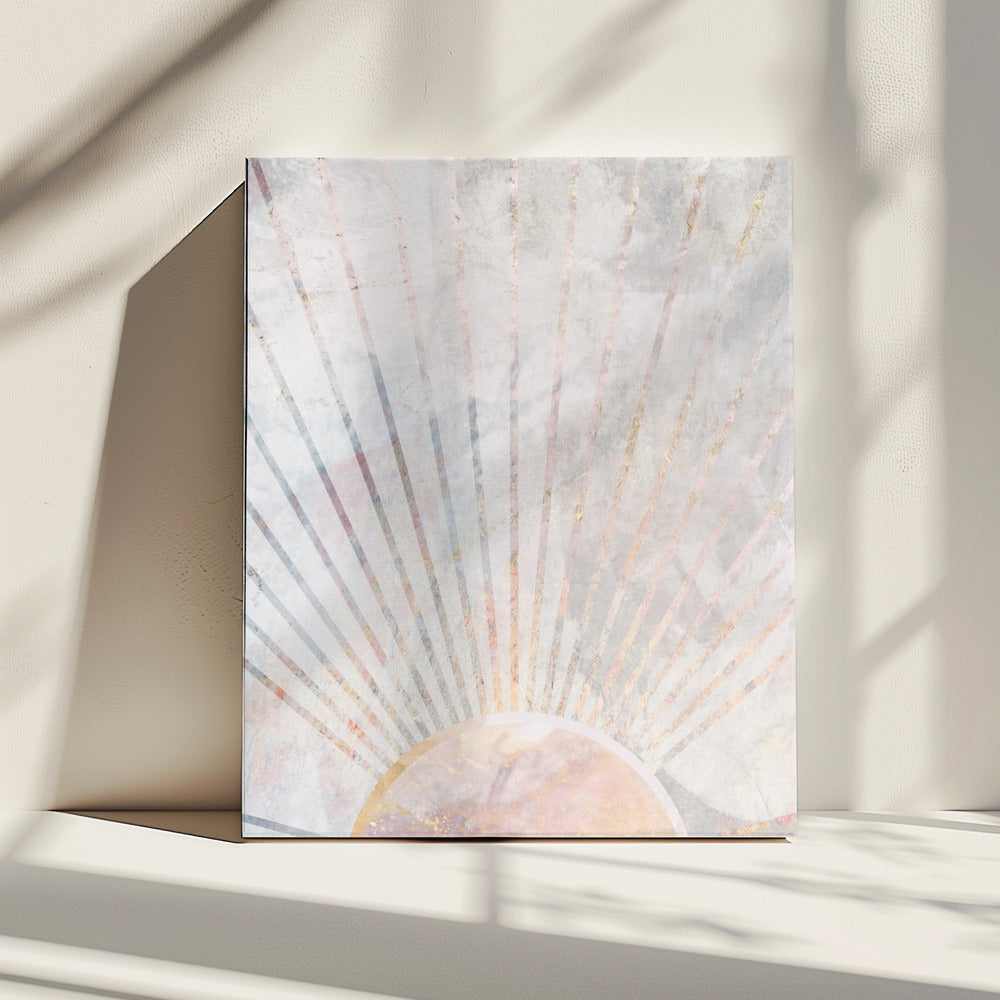 Sonne Boho Morgen Metallic Druck | Leinwand