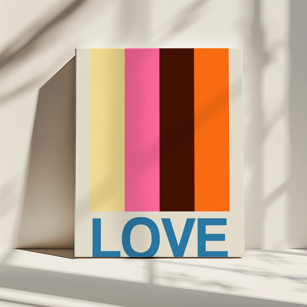 Retro Streifen LOVE Sommerfrüchte | Leinwand