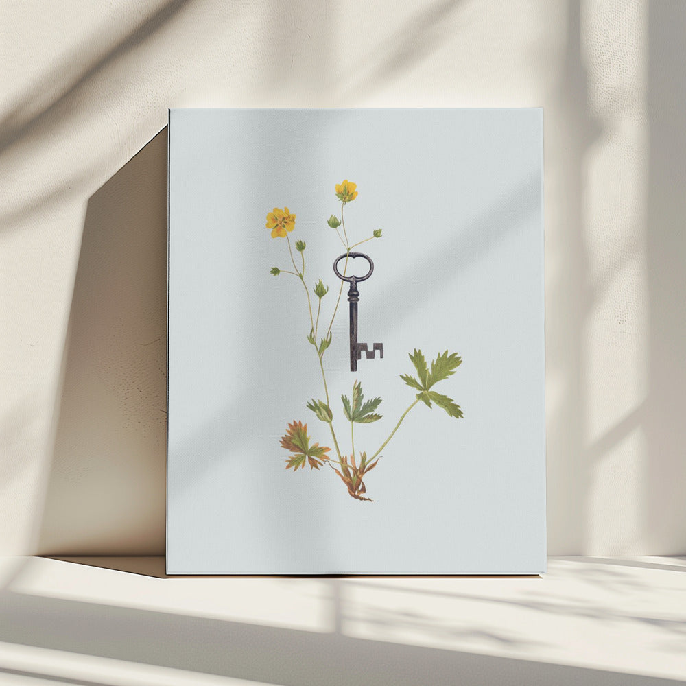 Botanischer Vintage-Schlüssel | Leinwand