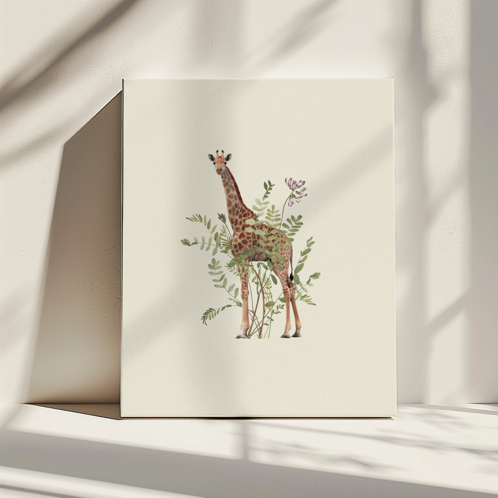Blumengiraffe | Leinwand