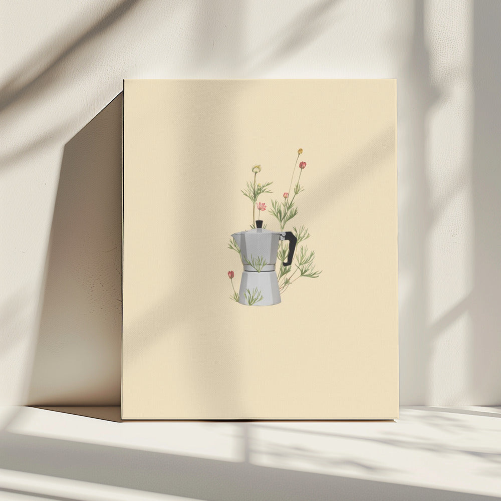 Floraler Moka Express | Leinwand
