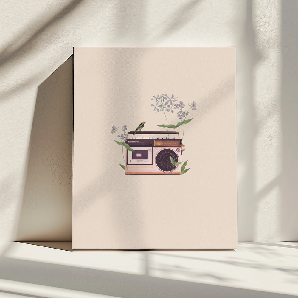 Florales Vintage-Radio | Leinwand