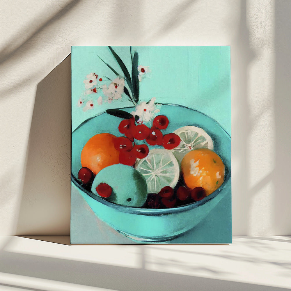 Lebendige Obstschale | Leinwand