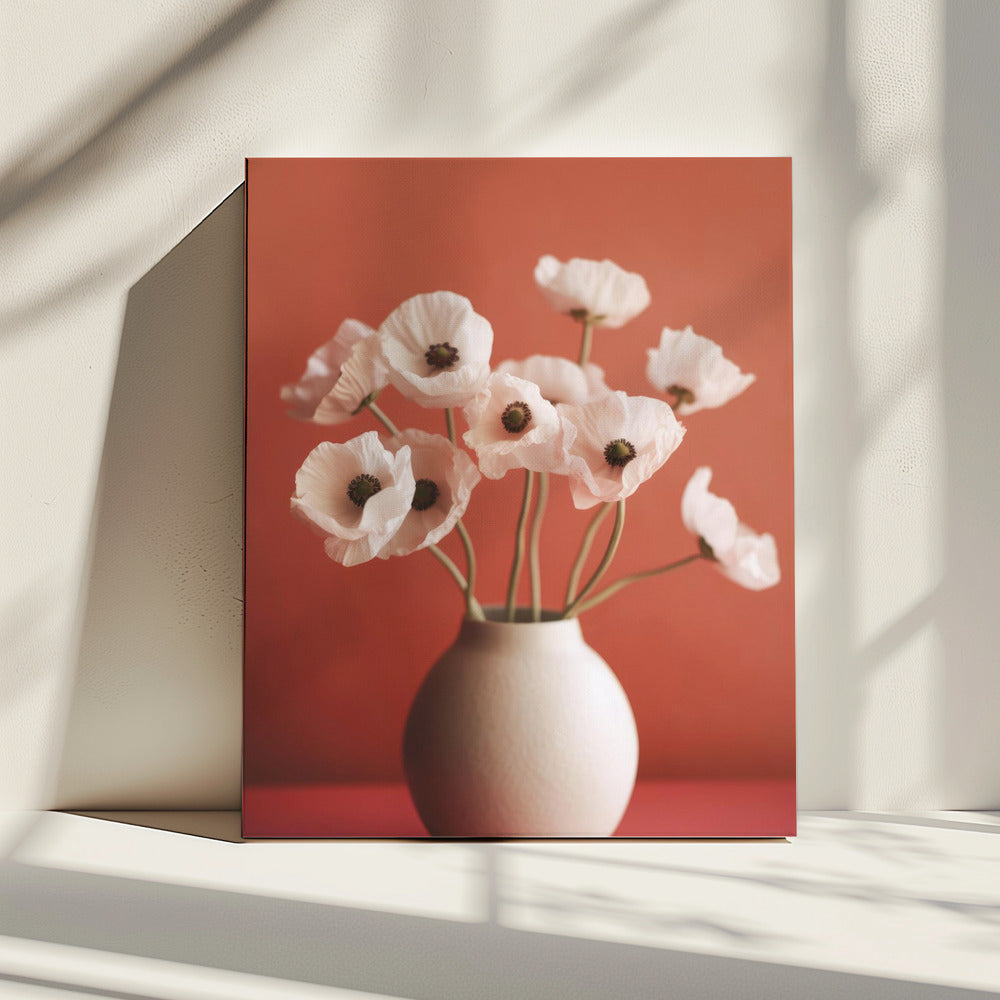 Mohnblumen in Porzellan | Leinwand