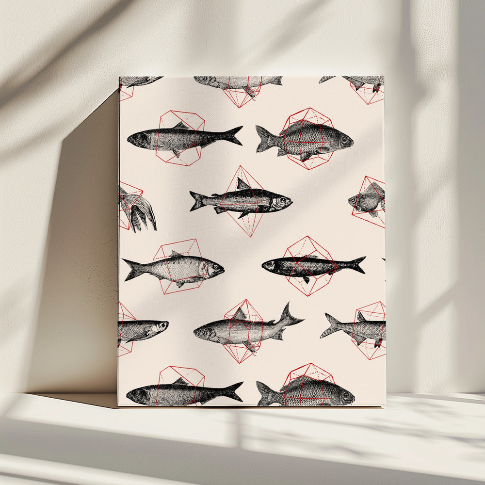 Fische in Geometrie Nr. 4 | Leinwand