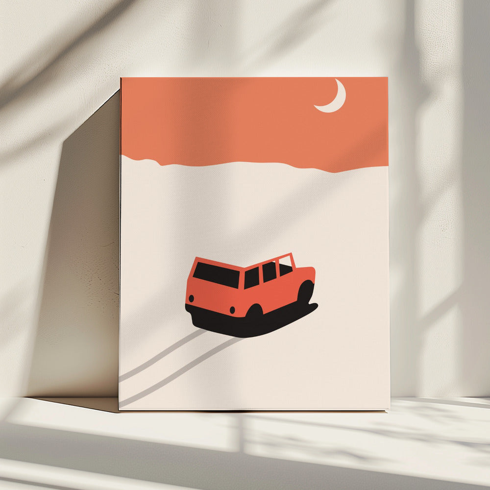 Auto in der Wüste | Leinwand