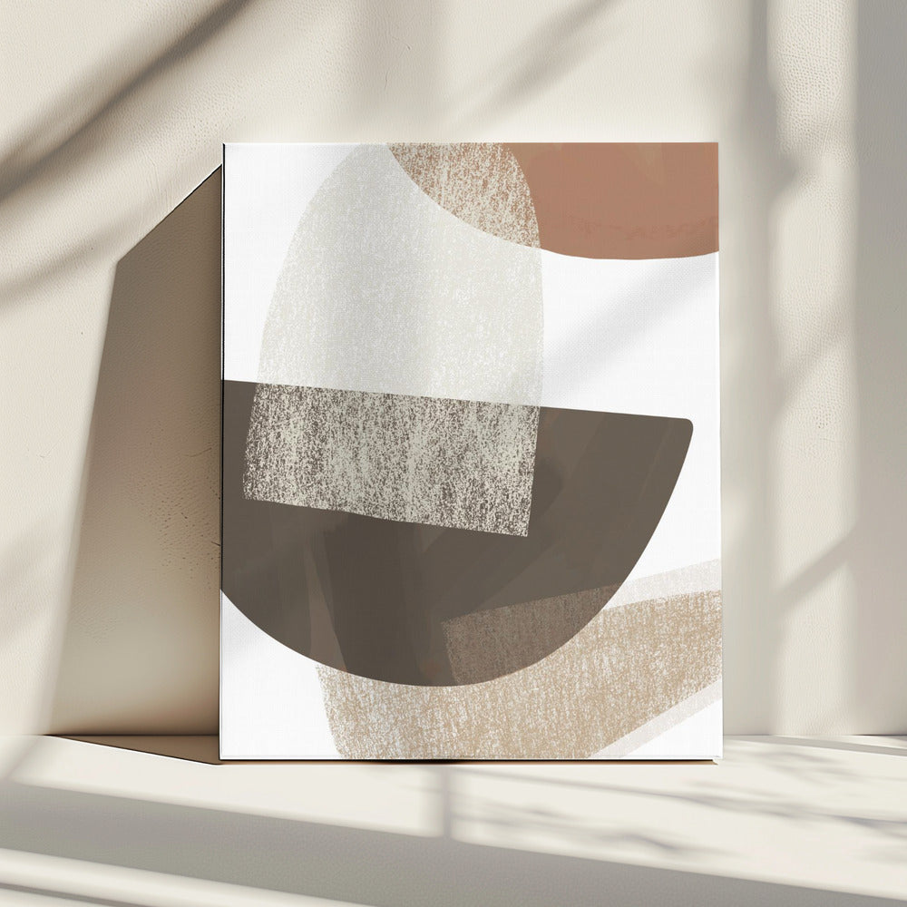 Erdfarbene geometrische Kunst | Leinwand