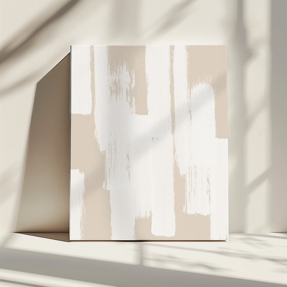 Beige Pinselstriche | Leinwand