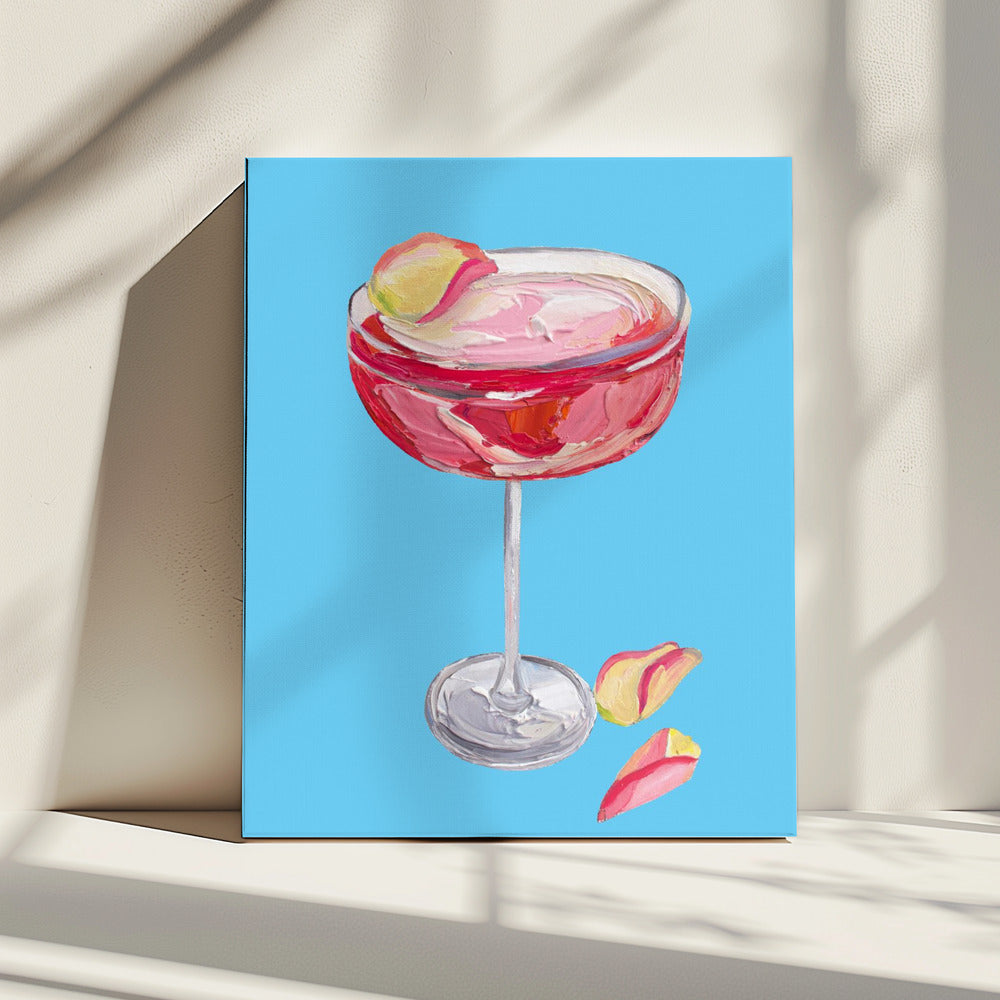 Funkelnder Rosen-Gin-Cocktail | Leinwand