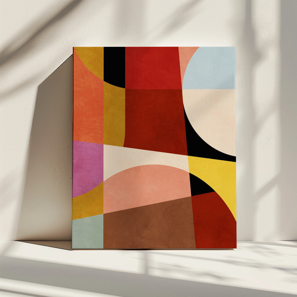 Warme Farben Bauhaus Geometrie2 | Leinwand