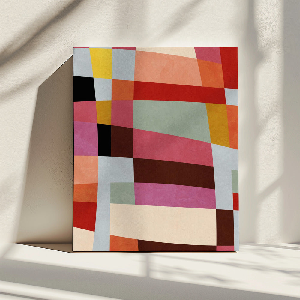 Warme Farben Bauhaus Geometrie4 | Leinwand