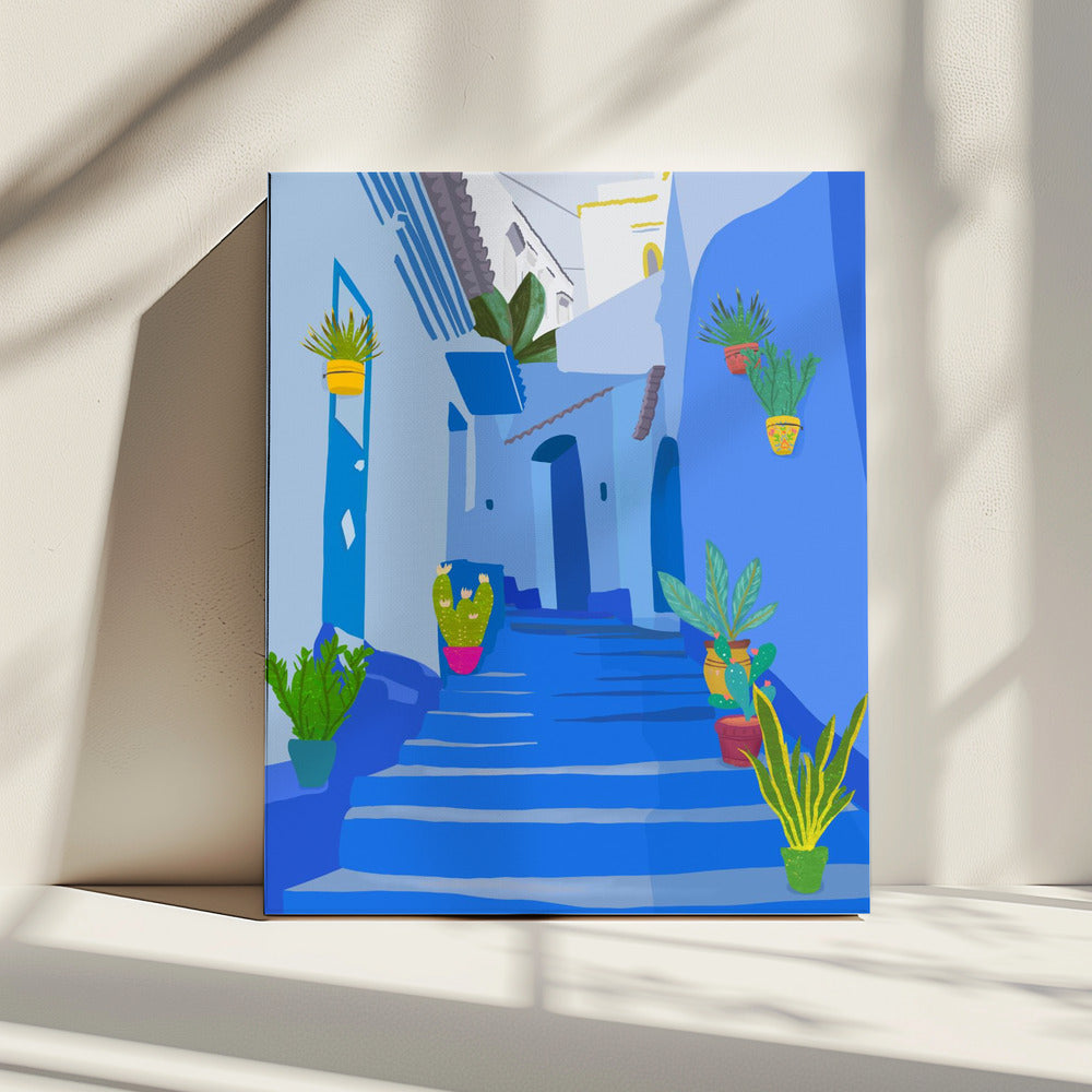 Blaue Stadt | Leinwand