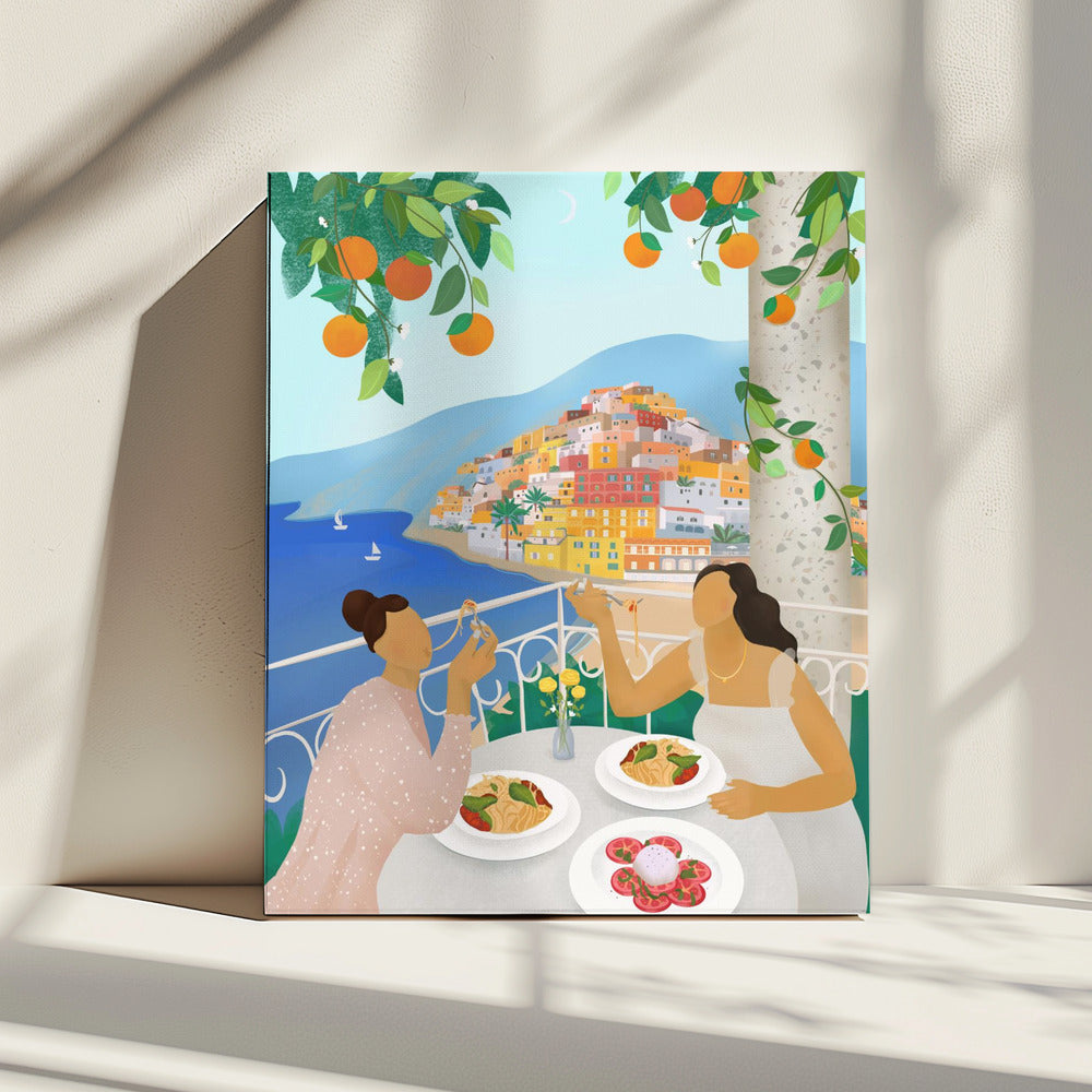 Mädchen in Positano | Leinwand