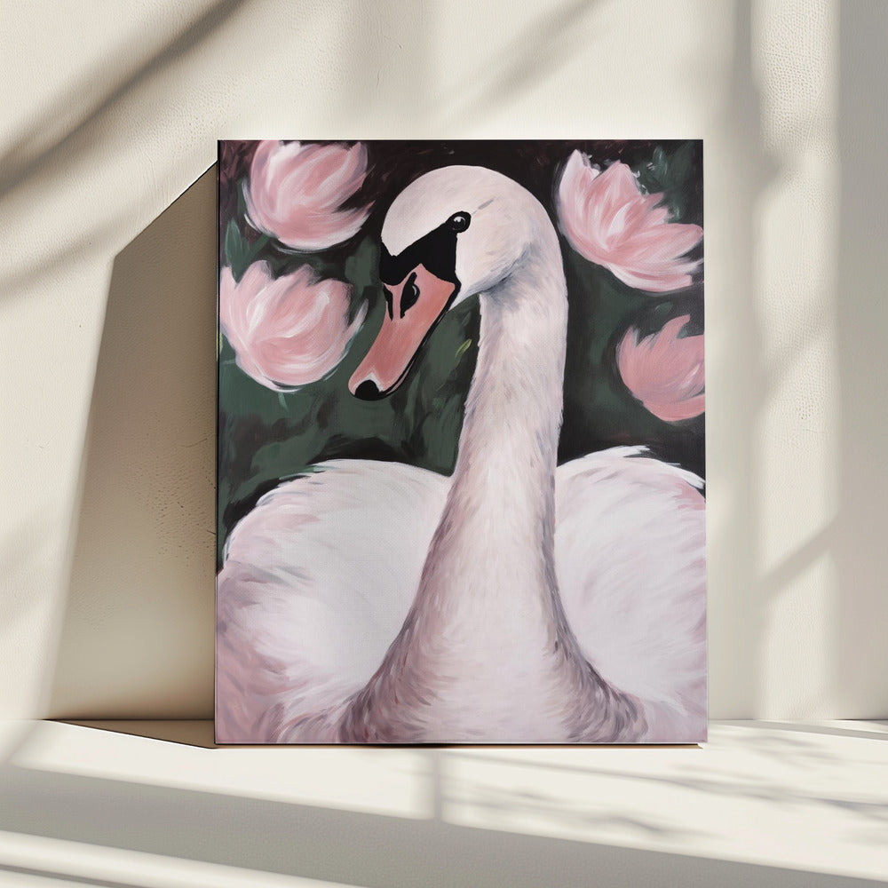 Schwan im Teich | Leinwand