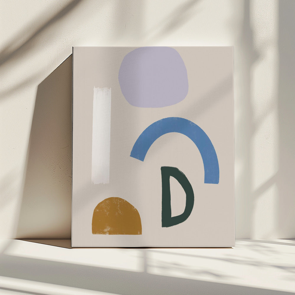 Minimalistische Formen in gedeckten Farben | Leinwand