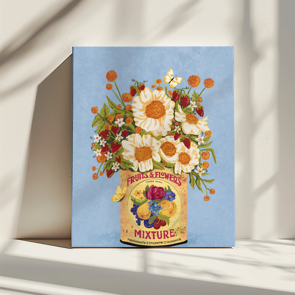 Flowers In a Vintage Tea Can | Canvas